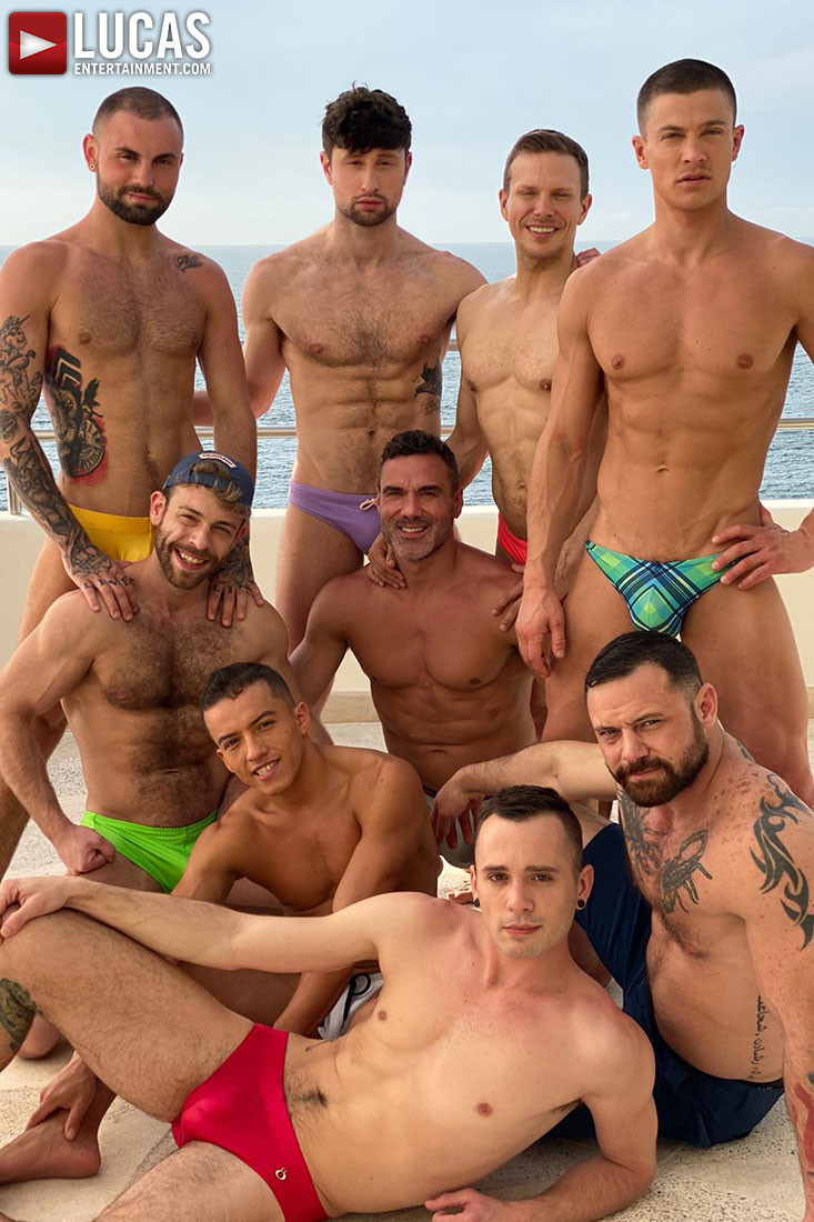 Jeffrey Lloyd, Drew Dixon, Ruslan Angelo, Gabriel Phoenix, Manuel Skye, Dante Lauro, Sergeant Miles, Drake Rogers | Lucas Entertainment | Bareback Gay Porn