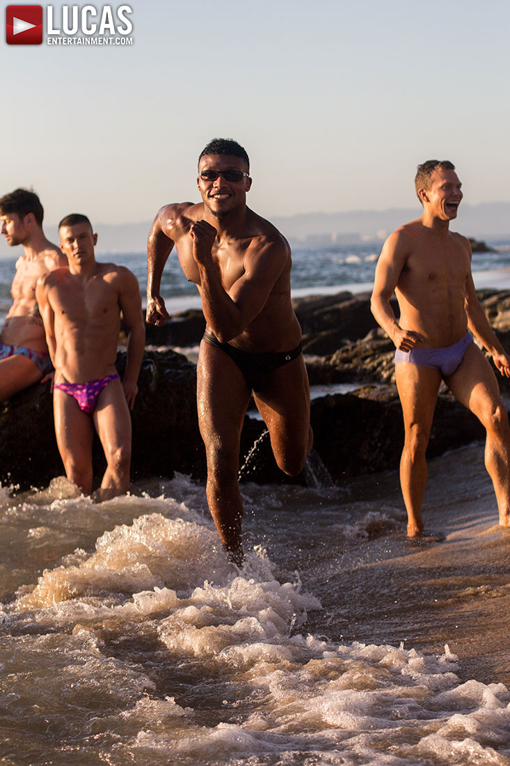 Max Arion, Ruslan Angelo, Gabriel Phoenix, Andre Donovan, Ethan Chase, Drew Dixon Race On The Beach | Lucas Entertainment | Hardcore Gay Bareback Porn