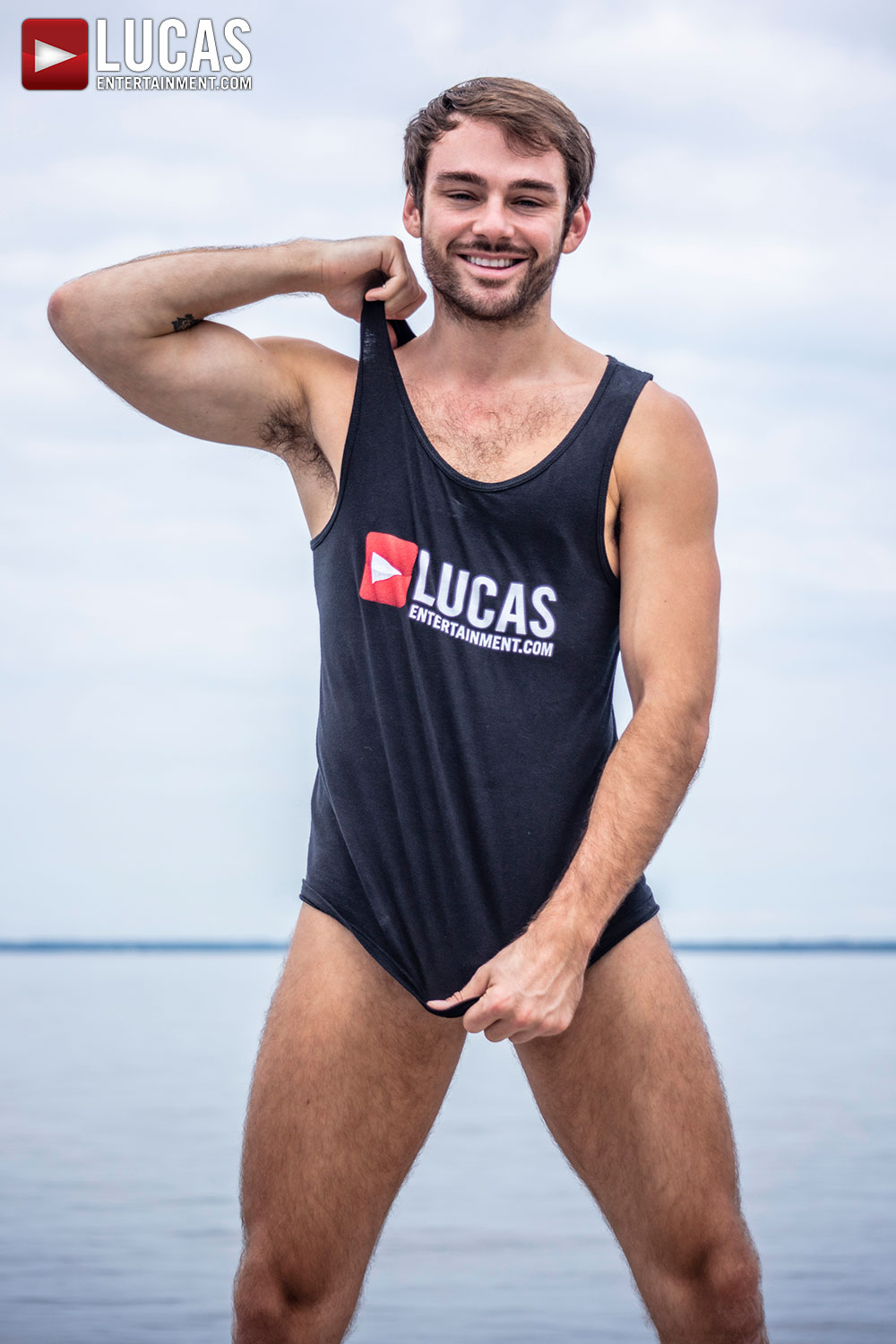 Max Adonis, Wearing Lucas Entertainment Tank Top, Fire Island, Gay Porn Model, Gay Bareback Hardcore Porn